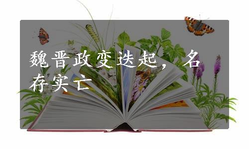 魏晋政变迭起，名存实亡