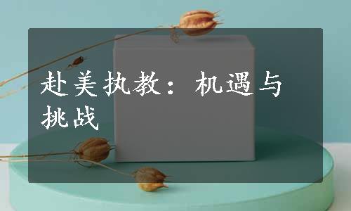 赴美执教：机遇与挑战