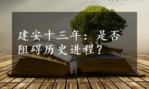 建安十三年：是否阻碍历史进程？