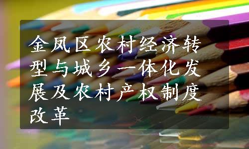 金凤区农村经济转型与城乡一体化发展及农村产权制度改革