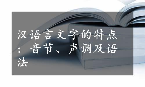 汉语言文字的特点：音节、声调及语法