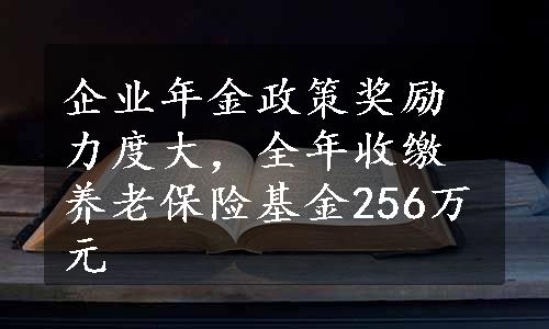 企业年金政策奖励力度大，全年收缴养老保险基金256万元