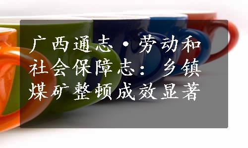 广西通志·劳动和社会保障志：乡镇煤矿整顿成效显著