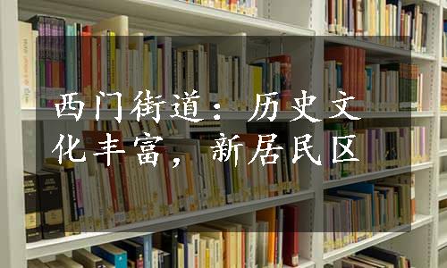 西门街道：历史文化丰富，新居民区