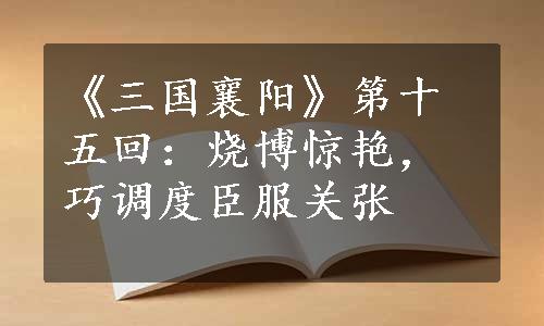 《三国襄阳》第十五回：烧博惊艳，巧调度臣服关张