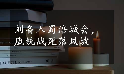 刘备入蜀涪城会，庞统战死落凤坡