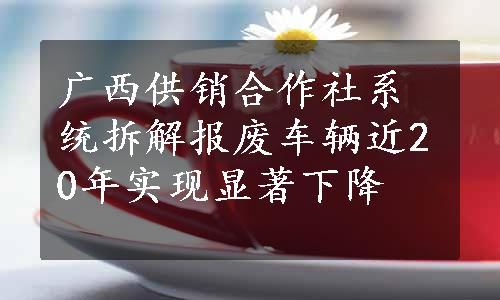 广西供销合作社系统拆解报废车辆近20年实现显著下降