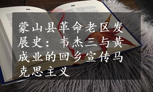 蒙山县革命老区发展史：韦杰三与黄成业的回乡宣传马克思主义