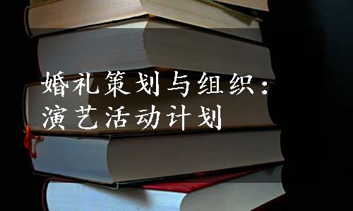 婚礼策划与组织：演艺活动计划