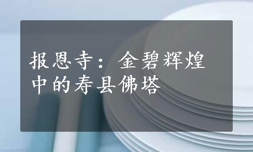 报恩寺：金碧辉煌中的寿县佛塔