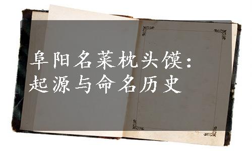 阜阳名菜枕头馍：起源与命名历史