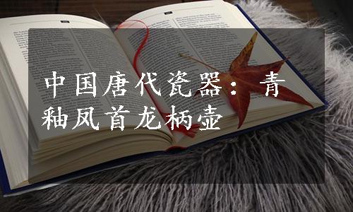 中国唐代瓷器：青釉凤首龙柄壶