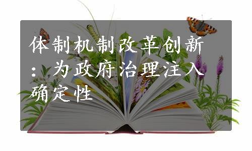 体制机制改革创新：为政府治理注入确定性