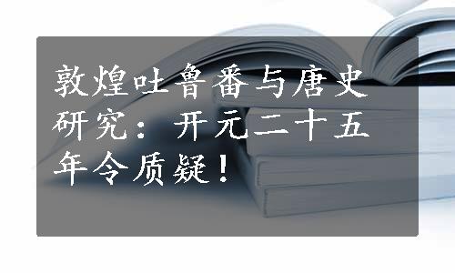 敦煌吐鲁番与唐史研究：开元二十五年令质疑！