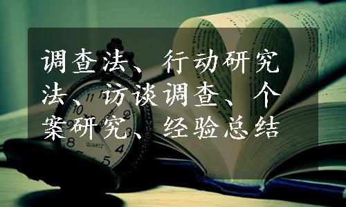 调查法、行动研究法、访谈调查、个案研究、经验总结