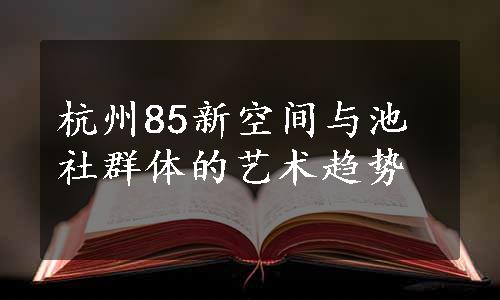 杭州85新空间与池社群体的艺术趋势