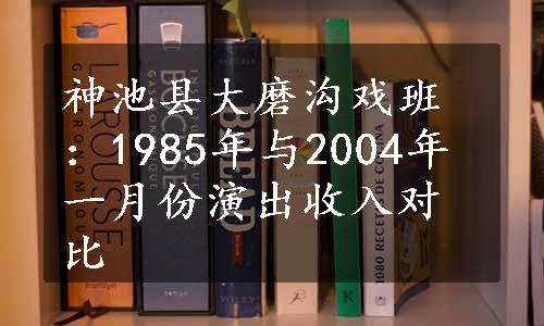 神池县大磨沟戏班：1985年与2004年一月份演出收入对比