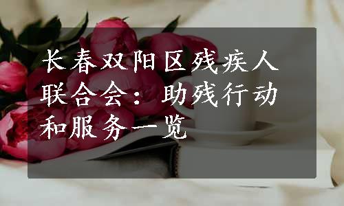 长春双阳区残疾人联合会：助残行动和服务一览