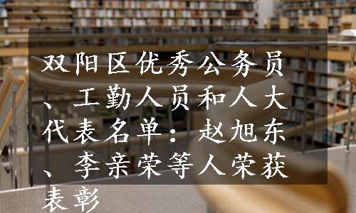 双阳区优秀公务员、工勤人员和人大代表名单：赵旭东、李亲荣等人荣获表彰