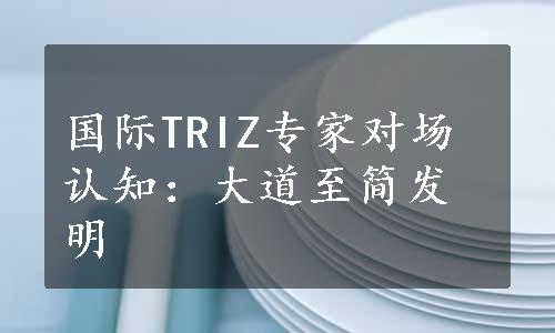 国际TRIZ专家对场认知：大道至简发明