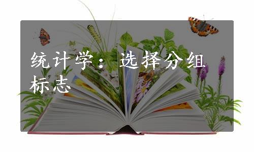 统计学：选择分组标志