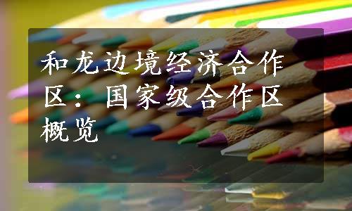 和龙边境经济合作区：国家级合作区概览