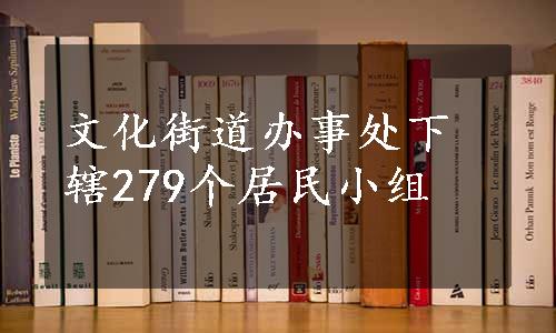 文化街道办事处下辖279个居民小组