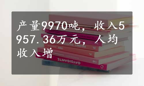 产量9970吨，收入5957.36万元，人均收入增