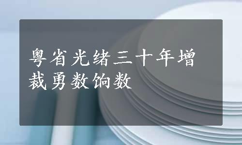 粤省光绪三十年增裁勇数饷数