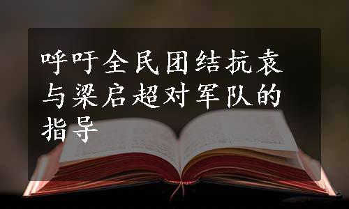 呼吁全民团结抗袁与梁启超对军队的指导