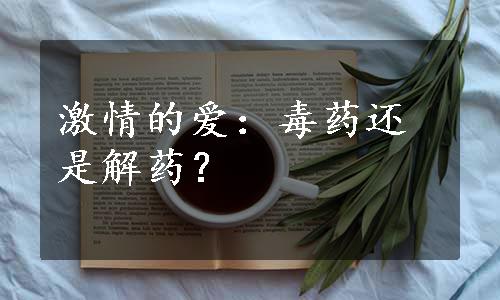 激情的爱：毒药还是解药？