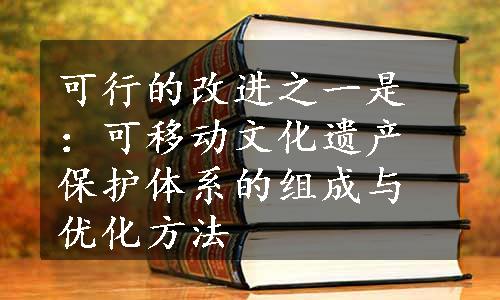 可行的改进之一是：可移动文化遗产保护体系的组成与优化方法