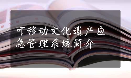 可移动文化遗产应急管理系统简介