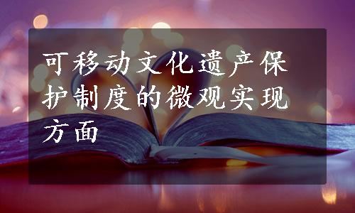 可移动文化遗产保护制度的微观实现方面