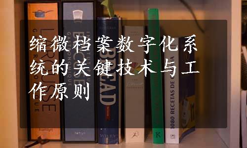 缩微档案数字化系统的关键技术与工作原则