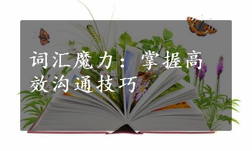 词汇魔力：掌握高效沟通技巧