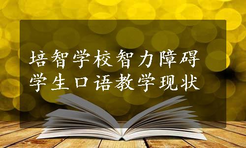 培智学校智力障碍学生口语教学现状