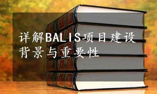 详解BALIS项目建设背景与重要性