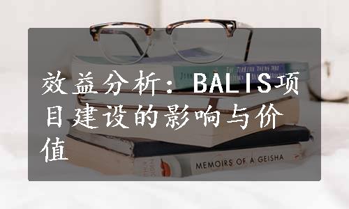 效益分析：BALIS项目建设的影响与价值