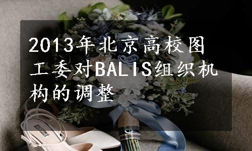 2013年北京高校图工委对BALIS组织机构的调整