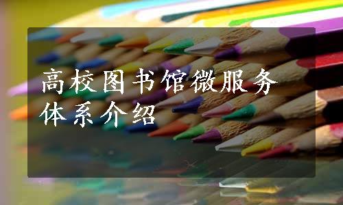 高校图书馆微服务体系介绍