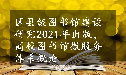 区县级图书馆建设研究2021年出版，高校图书馆微服务体系概论