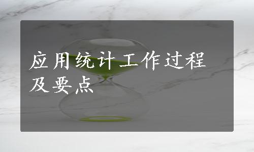 应用统计工作过程及要点