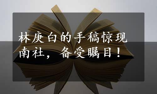 林庚白的手稿惊现南社，备受瞩目！