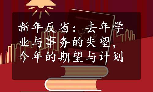 新年反省：去年学业与事务的失望，今年的期望与计划