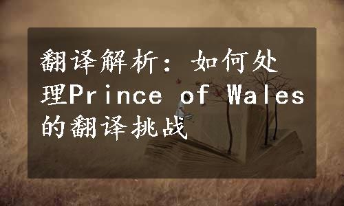 翻译解析：如何处理Prince of Wales的翻译挑战