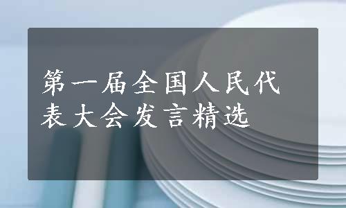 第一届全国人民代表大会发言精选