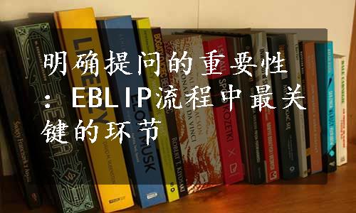 明确提问的重要性：EBLIP流程中最关键的环节