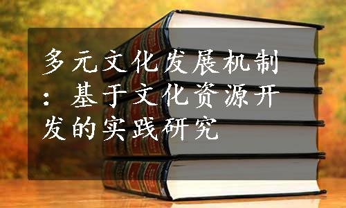 多元文化发展机制：基于文化资源开发的实践研究