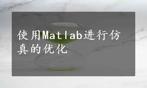 使用Matlab进行仿真的优化